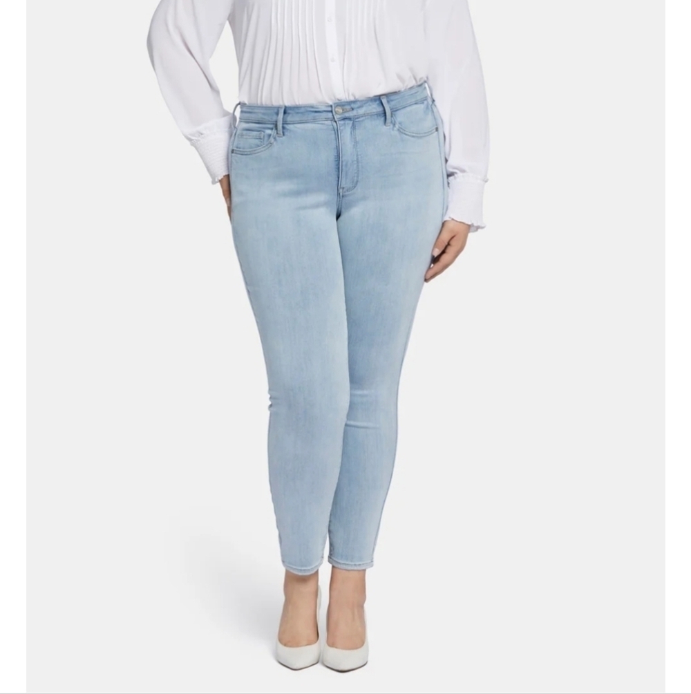 NYDJ Ami Skinny LIFT X Tuck Medium Wash Skinny Jeans Size Women's 14